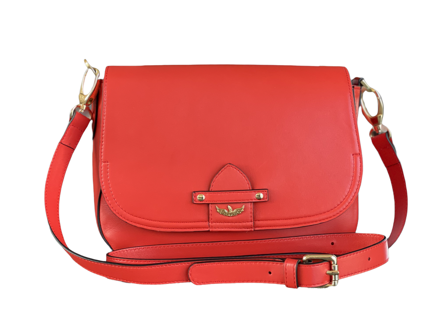 Prada Embleme Saffiano Leather Crossbody Bag In Red